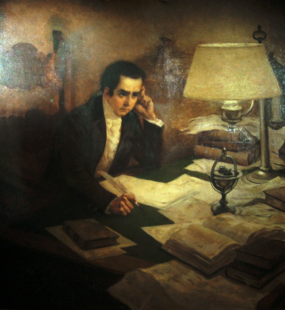 Mariano_Moreno_en_su_mesa_de_trabajo La muerte de Mariano Moreno