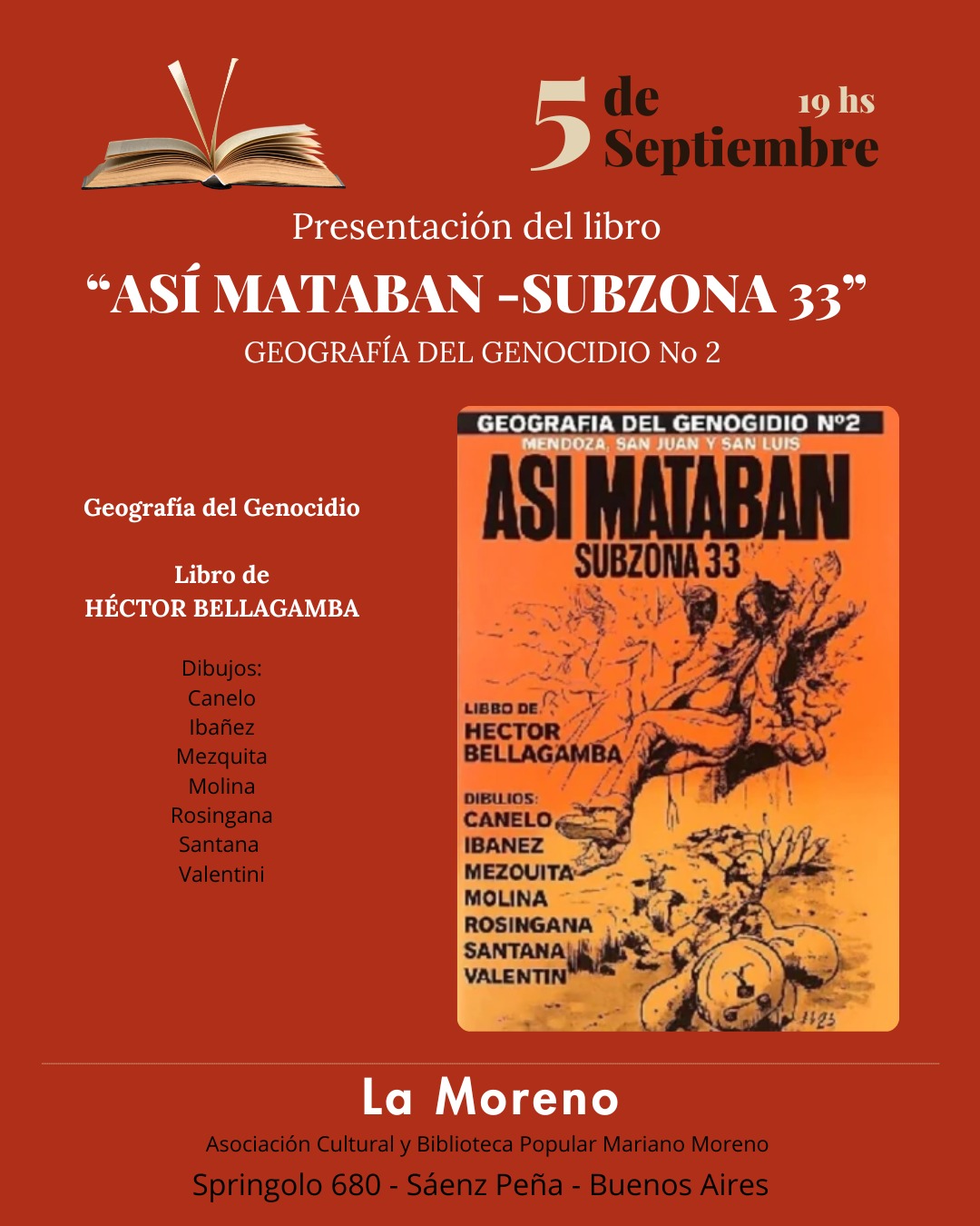 Presentación del libro "Así mataban - Subzona 33"